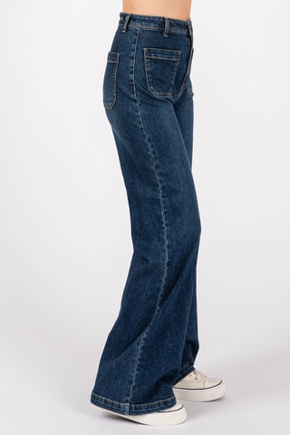 LTJ - Calça Bianca de cintura alta com bolso aplicado