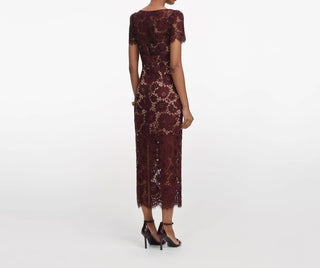 Self-Portrait - Floral Lace Midi Dress