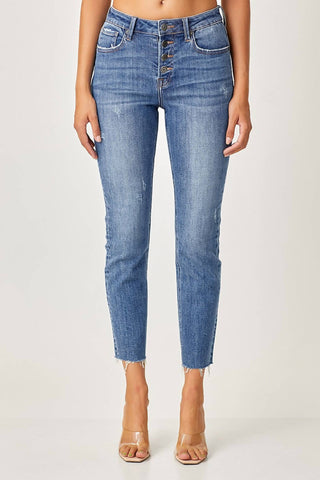 Risen - Button Fly Relaxed Fit Skinny Jeans