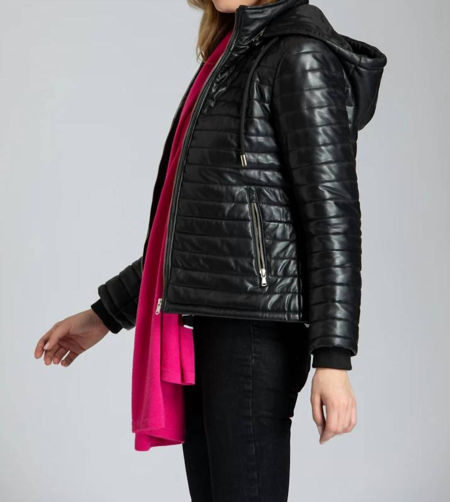 11 Uptown - Puffer Leather Jacket