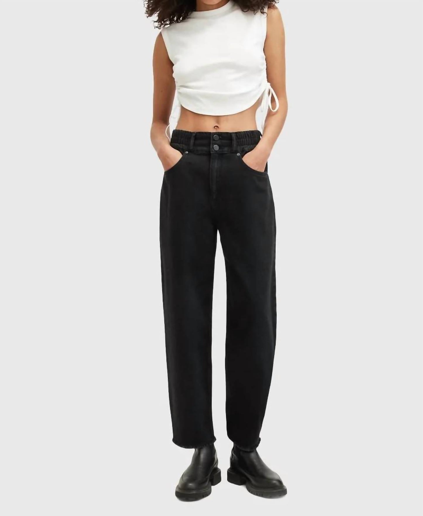 Allsaints - Hailey Frayed Hem Denim Straight Jean