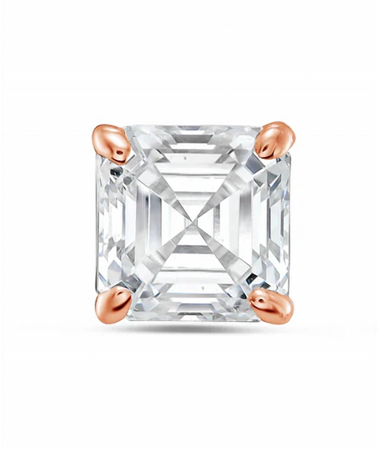 Diana M Jewels - Brincos de pino com lapidação Asscher cultivados em laboratório de 3,00 cts