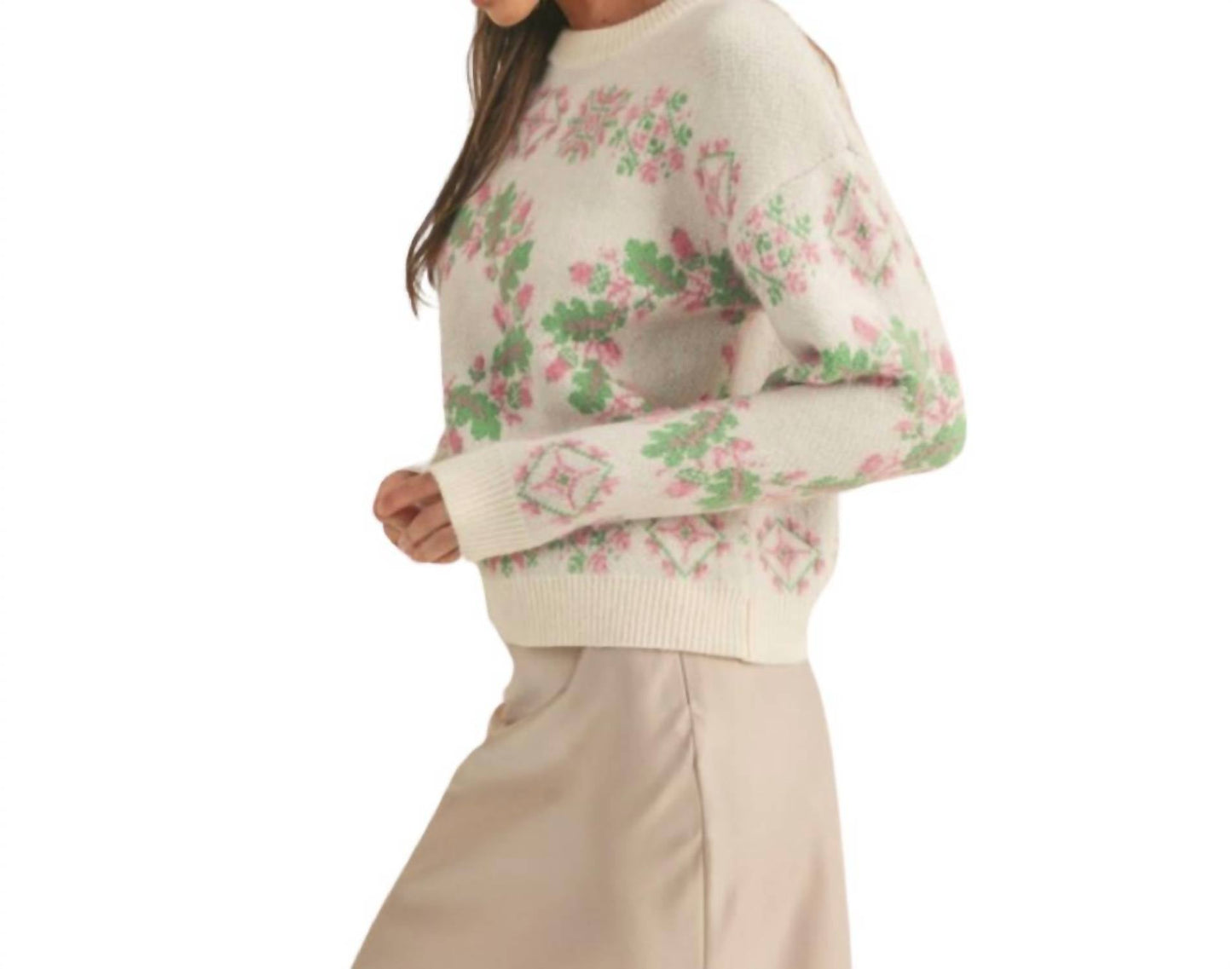 &Merci - Mixed Knit Faire Isle Sweater