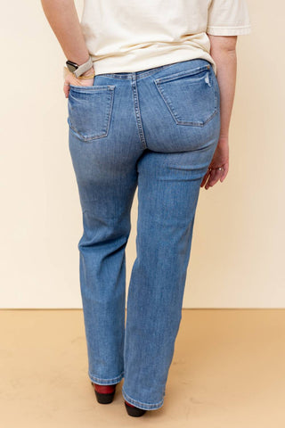 Judy Blue - Calça jeans reta de cintura alta