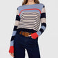 Autumn Cashmere - Striped Shirttail Crew Neck Sweater