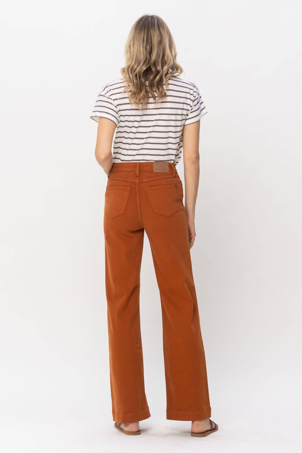 Judy Blue - High Waist Garment Dyed Wide Leg Denim Jeans