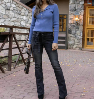 Grace &amp; Lace - Suéter Henley canelado