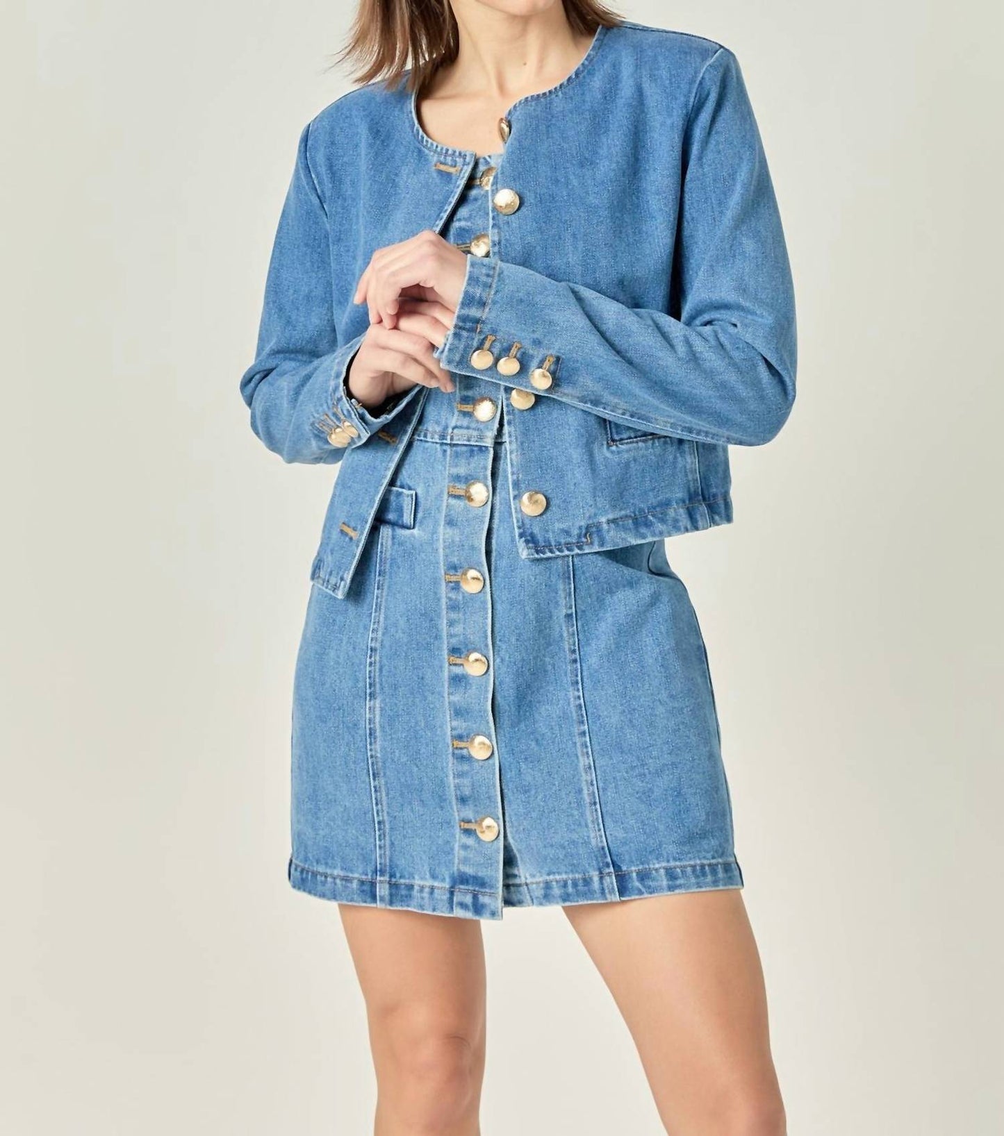 English Factory - Cropped Denim Jacket