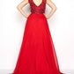Mac Duggal - Beaded Bodice Chiffon Dress - Plus
