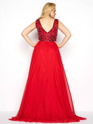 Mac Duggal - Vestido de chiffon com corpete e contas - Plus