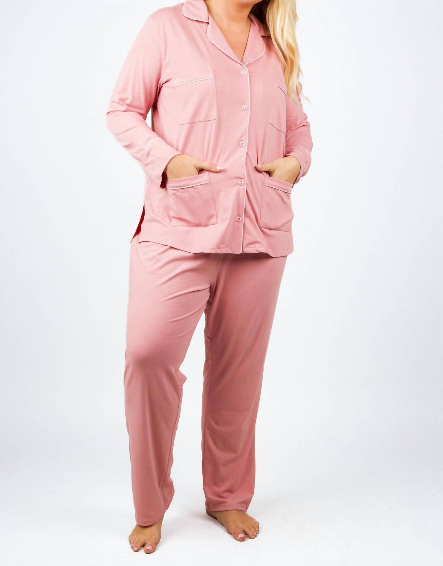 Isayes - Four Pocket Cotton Pajamas - Plus