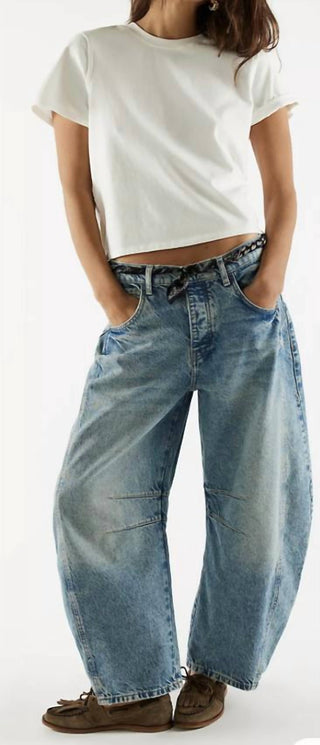 Free People - Calça Jeans Good Luck Mid Rise Barrel