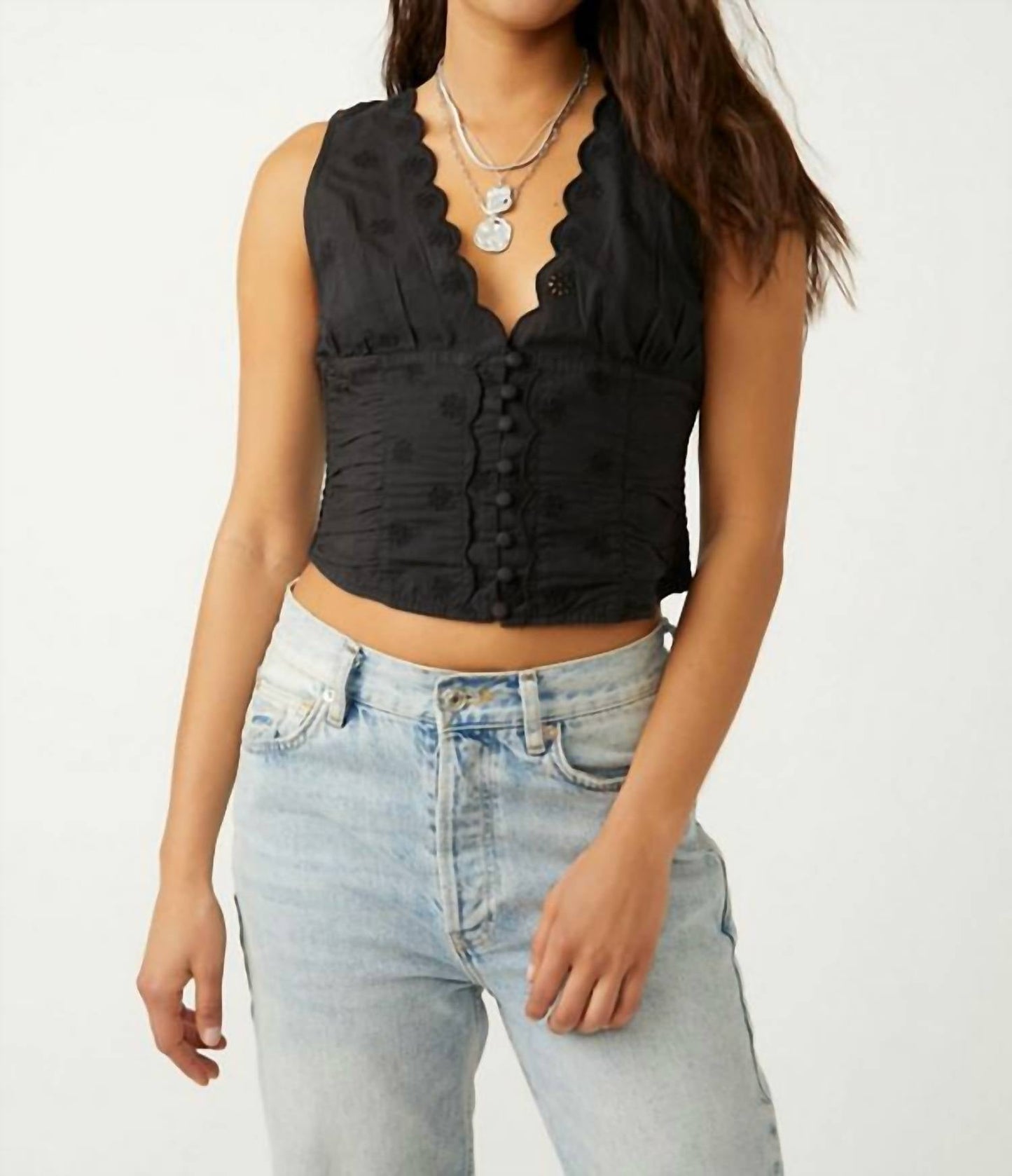 Free People - Nolan Scallop Detail Tank Top