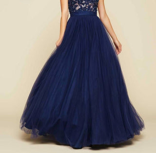 Mac Duggal - Vestido de baile de tule com decote ilusão