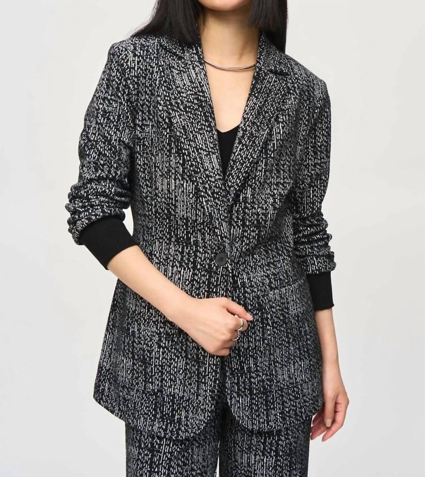 Joseph Ribkoff - Tweed Knit Fitted Blazer