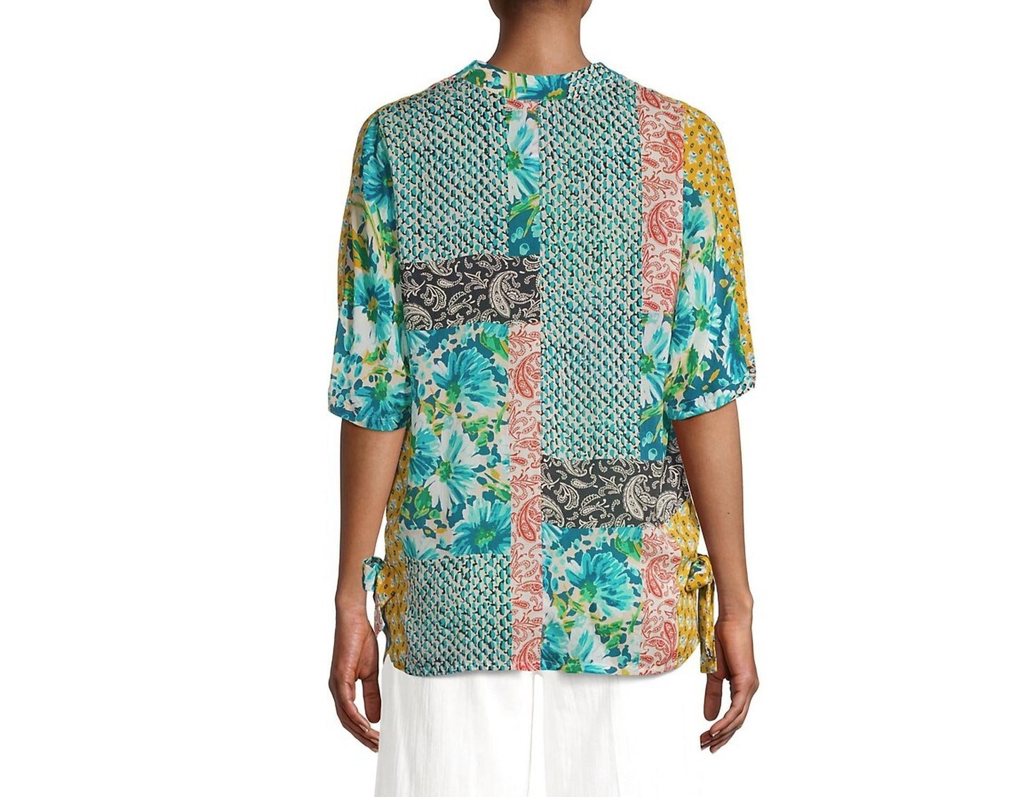 Johnny Was - Women Ravenne Paisley V-Neck Tie Sides Pull On Top Blouse
