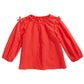 Primeiras impressões - Top listrado metálico para bebês meninas, vermelho, tamanho 18 meses