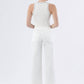 Vervet By Flying Monkey - white wide leg ankle denim