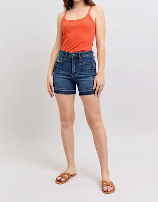 Judy Blue - Short Jeans Cintura Alta Controle de Barriga Destroy Release Hem