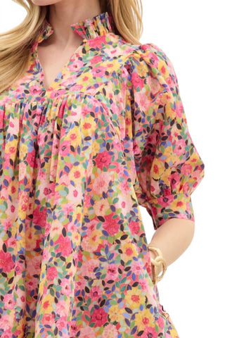 Entro - Vestido curto estampado floral Angela