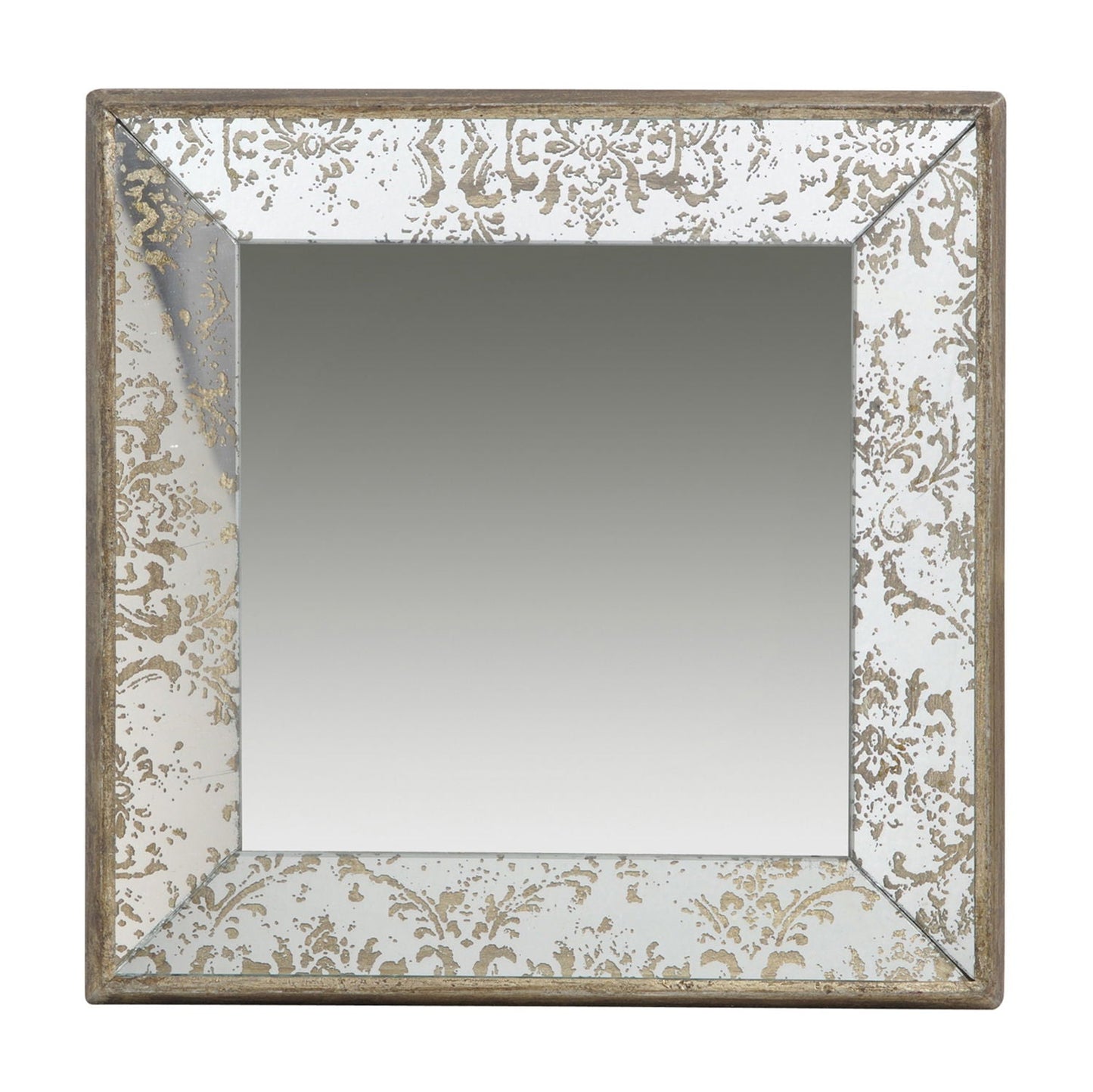Antique Rectangle Mirror with Floral Accents