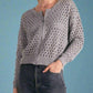 Elan - Open Knit Zip Up Sweater