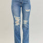 Judy Blue - High Waist Destroy Fray Hem Bootcut Denim Jean