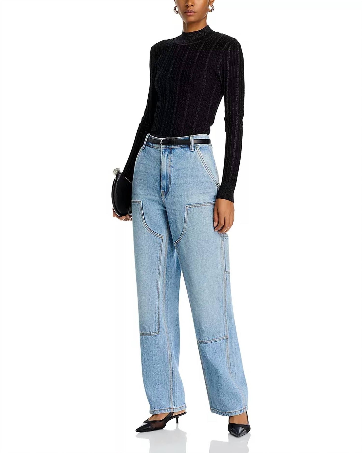 Steve Madden - Pamela Metallic Cable Knit Sweater