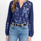 Johnny Was - BISHOP SLEEVE HENLEY TEE LAURA