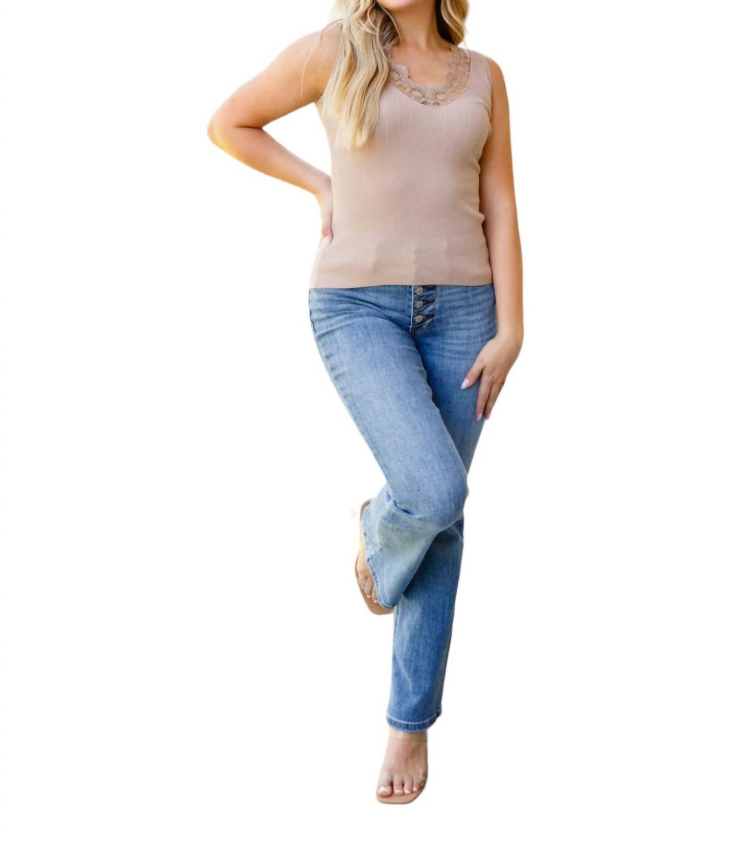 Bibi - I Can Love You Better Lace Tank Top