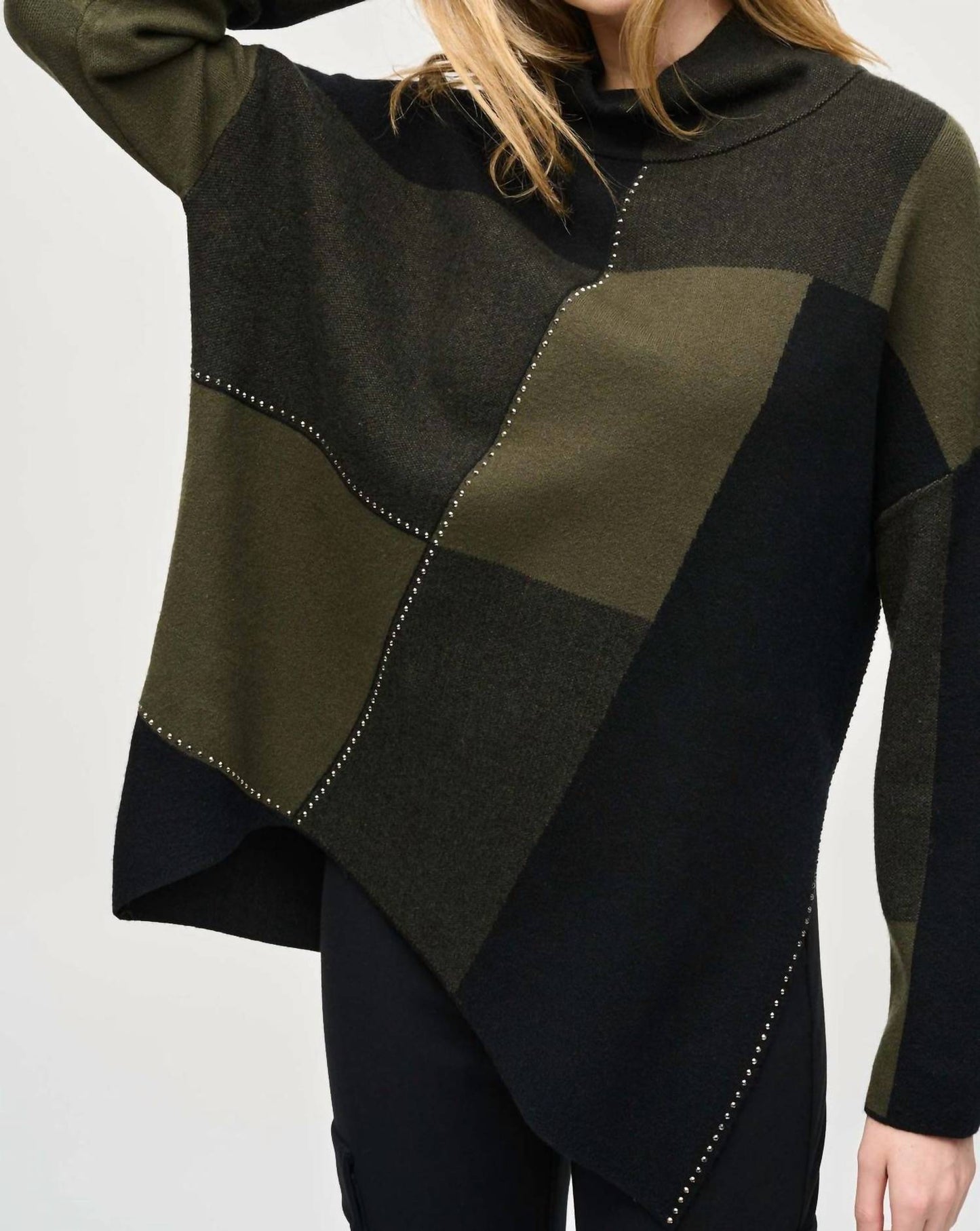 Joseph Ribkoff - Color Block Jacquard Knit Pullover Top