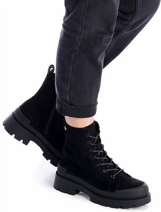Xti - Botas femininas de camurça com cadarço