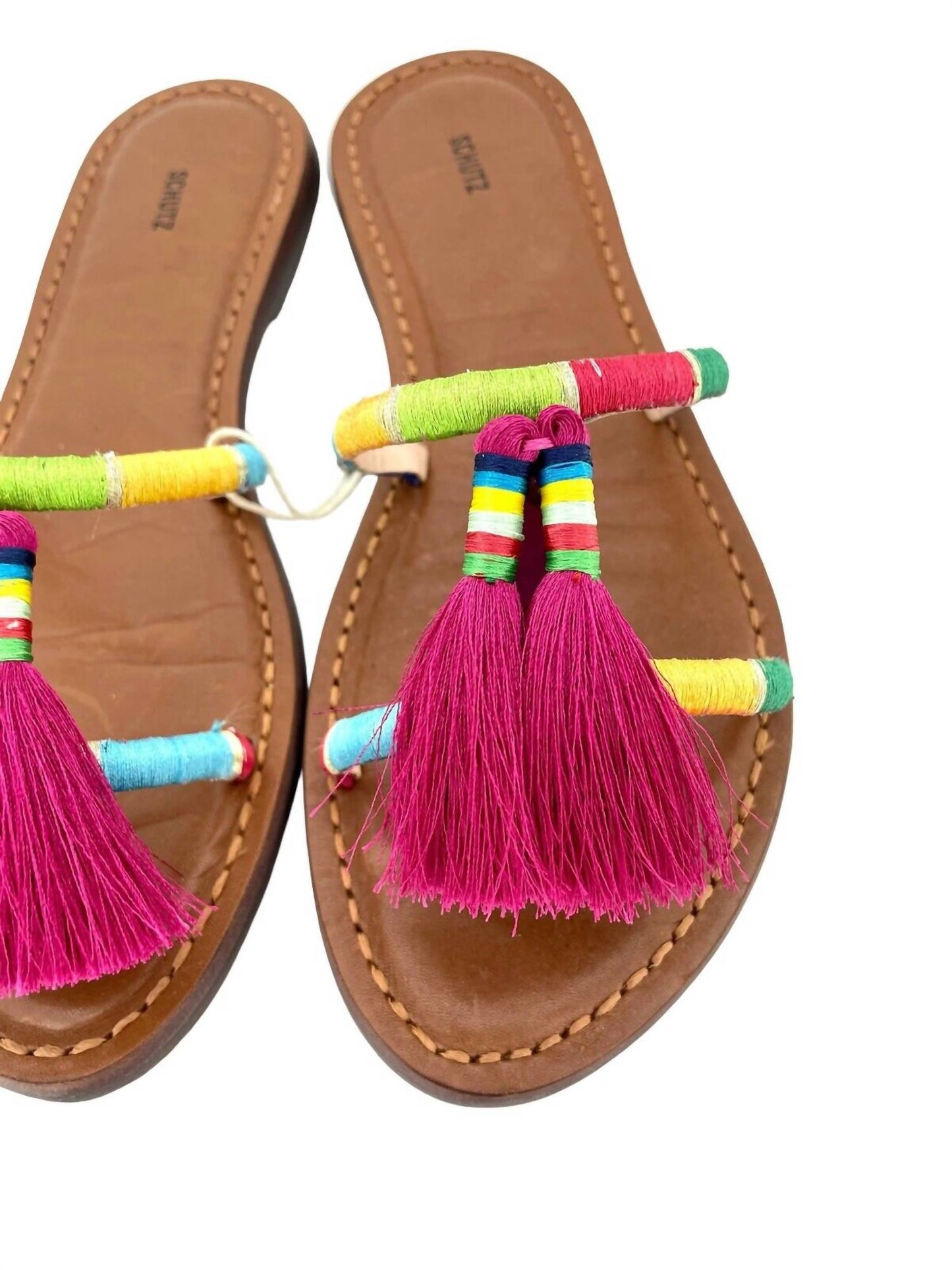 Schutz - Women's Tassels Strappy Flat Sandal