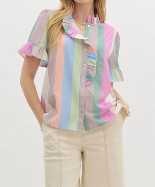 Entro - Blusa Listrada Pastel