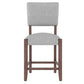 Set of 4 Mid-Century Modern Linen Upholstered Bar Stools