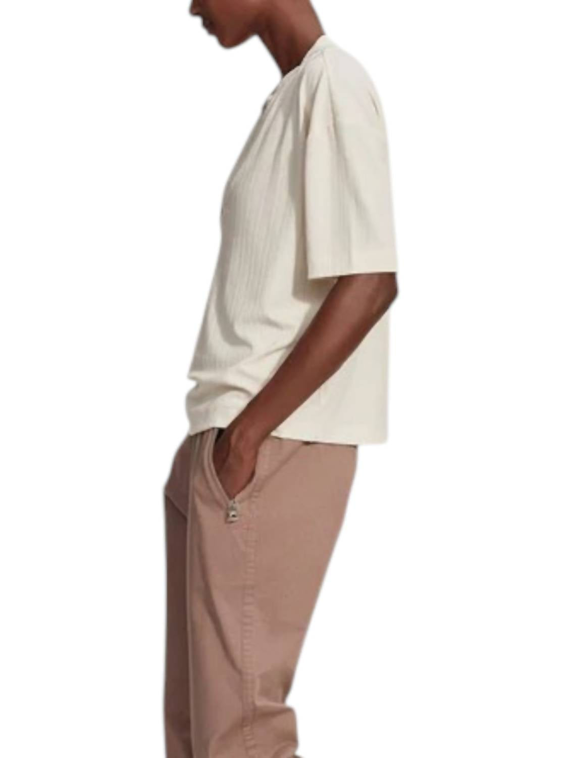 Varley - Kasey Mock Placket Rib Tee