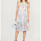 Topshop - Floral Print Midi Pleated Dress