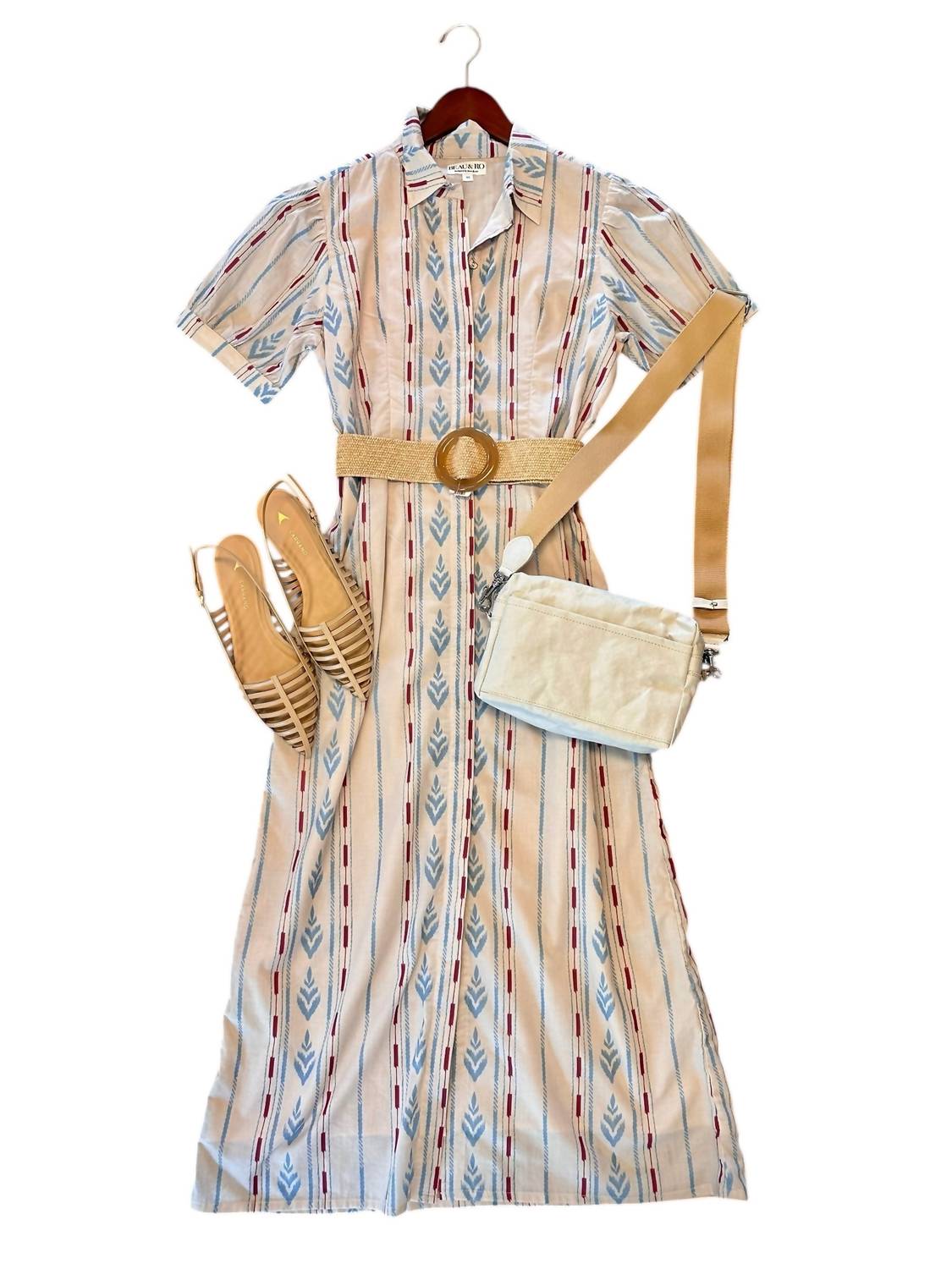 Beau & Ro - Kris Ikat Stripe Maxi Dress