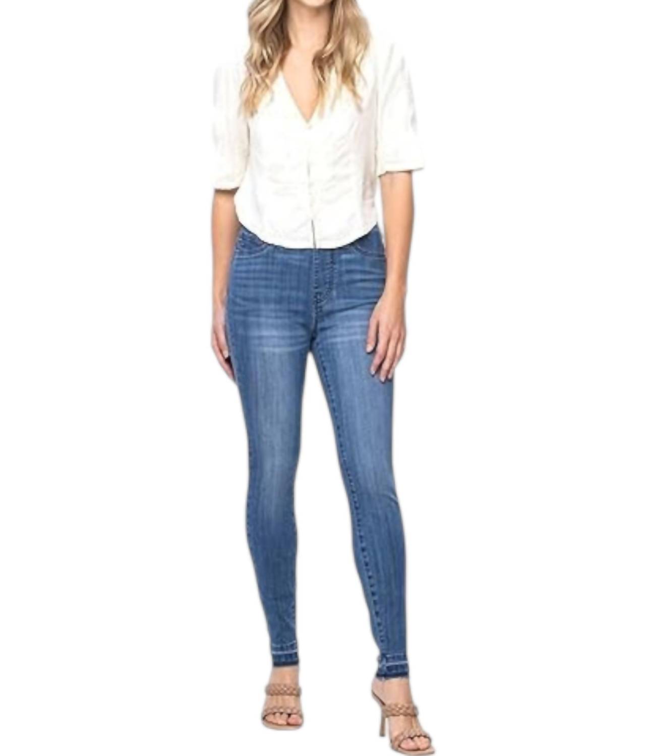 Judy Blue - High Waist Release Hem Pull On Skinny Jegging
