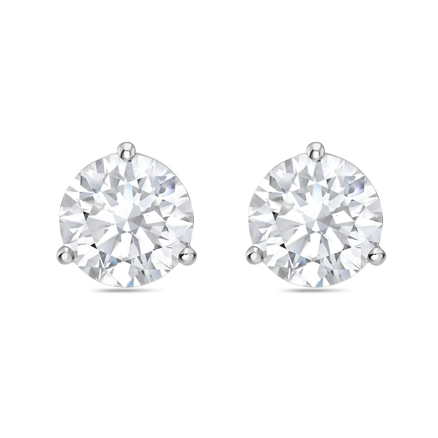 Diana M Jewels - 3.00 Cts Round Lab Grown Stud Earrings