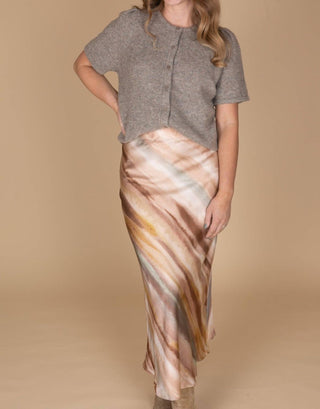 &Merci - Lila Satin Midi Skirt