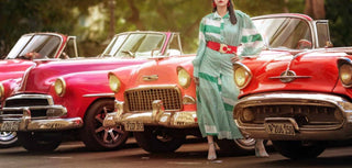 Rossario George - Vestido longo feminino listrado com cinto e estilo boêmio