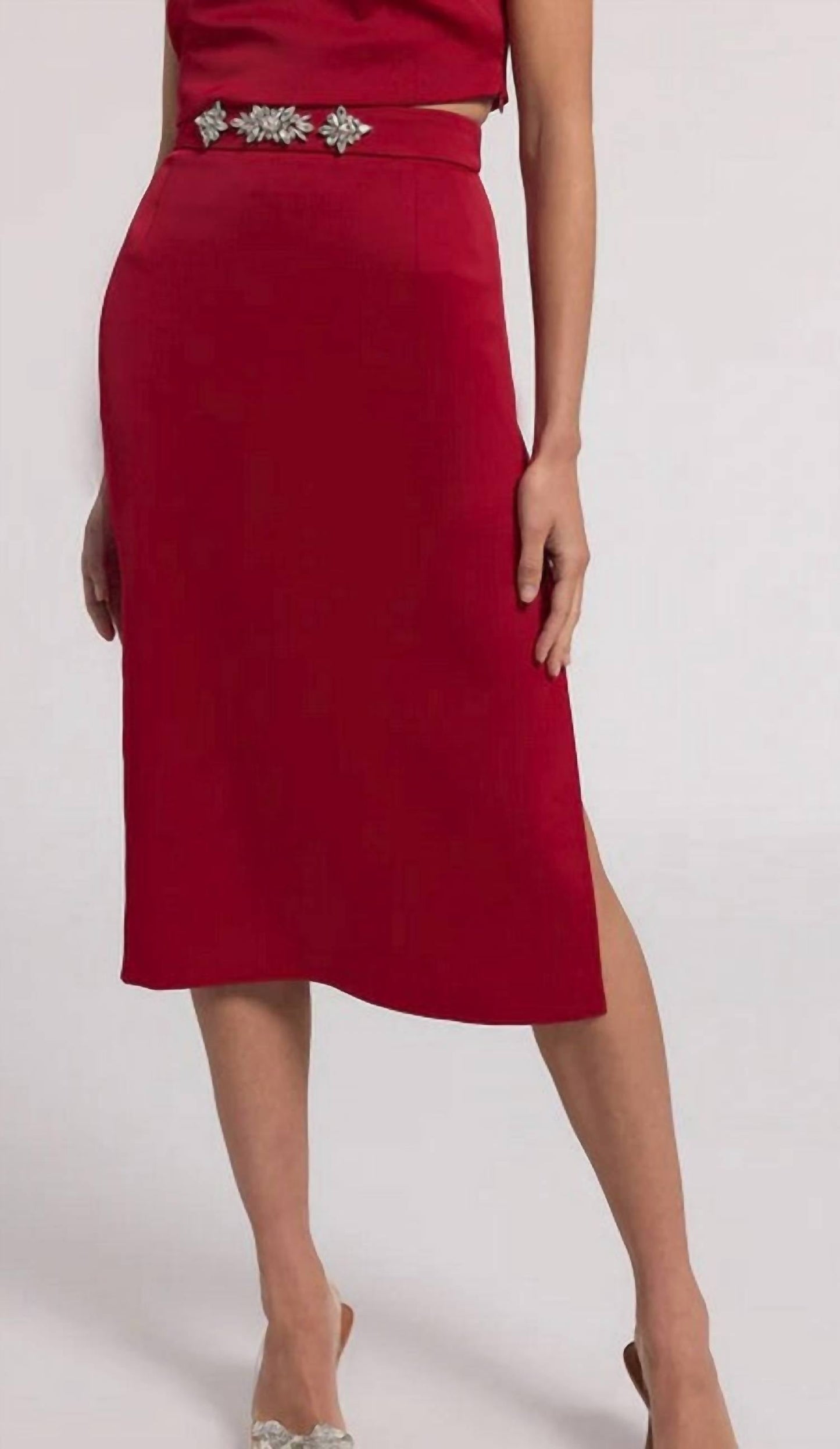 Generation Love - Kori Crystal Embellished Satin Skirt