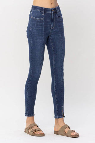 Judy Blue - Calça jeans skinny com cintura alta e fenda frontal