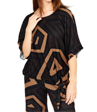 Frank Lyman - Blusa de gola redonda com cotovelo fluido