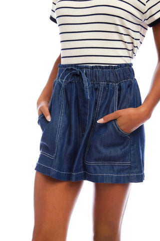 Quinze Vinte - Shorts Carreen com Bolso Patch