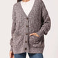 Minnie Rose - Cotton Oversized Marled Cable Cardigan