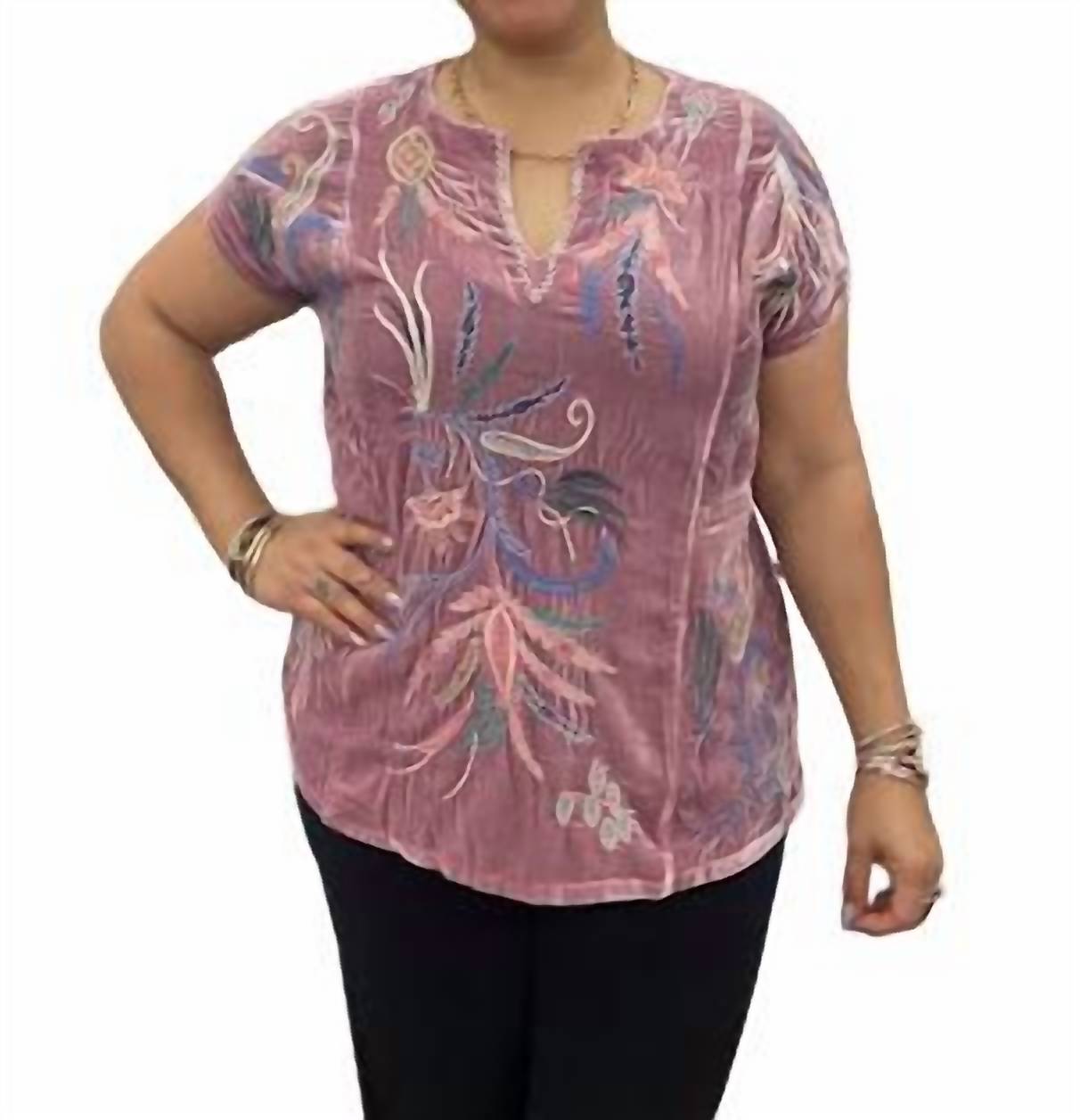 Johnny Was - "Antonella" Easy Velvet Paneled Tee