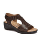 Andrea - Women's Leather Wedge Sandals With Plush Footbed