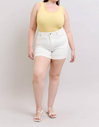 Judy Blue - Short Jeans Cintura Alta Punho Duplo Dobrado